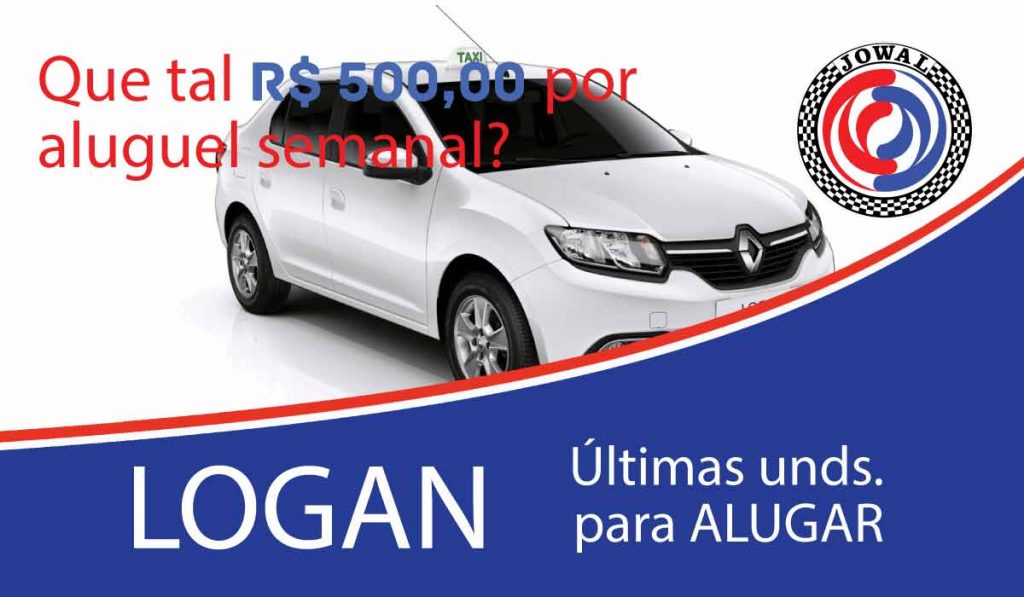 Alugue seu Táxi - Últimas unds. do Logan 1.0 16v - Aluguel de táxi é na Jowal, a 1º na cidade de SP em locação de taxi