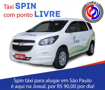 Spin táxi para alugar em São Paulo é aqui na Jowal, por R$ 90 por dia!