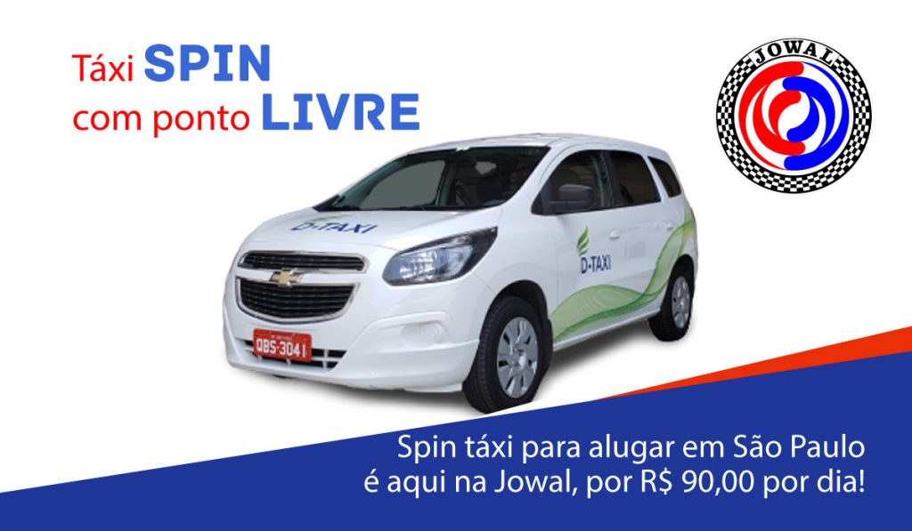 Spin táxi para alugar em São Paulo é aqui na Jowal, por R$ 90 por dia!