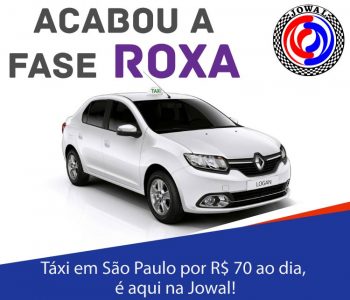 Táxi em São Paulo por R$ 70 ao dia, é aqui na Jowal!