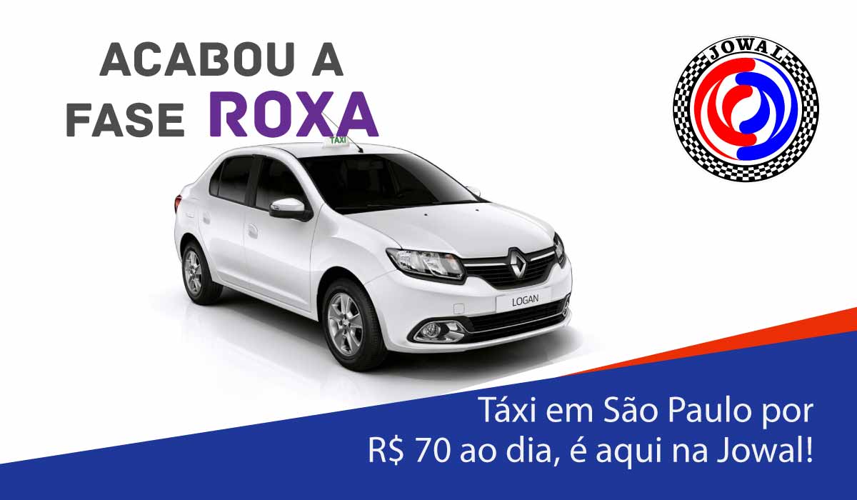 Táxi em São Paulo por R$ 70 ao dia,  é aqui na Jowal!