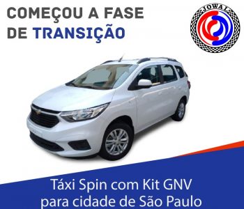 Táxi Spin com Kit GNV para cidade de São Paulo