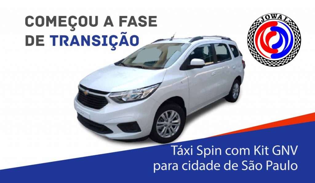Táxi Spin com Kit GNV para cidade de São Paulo