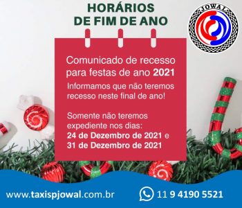 Comunicado de recesso para festas de ano 2021