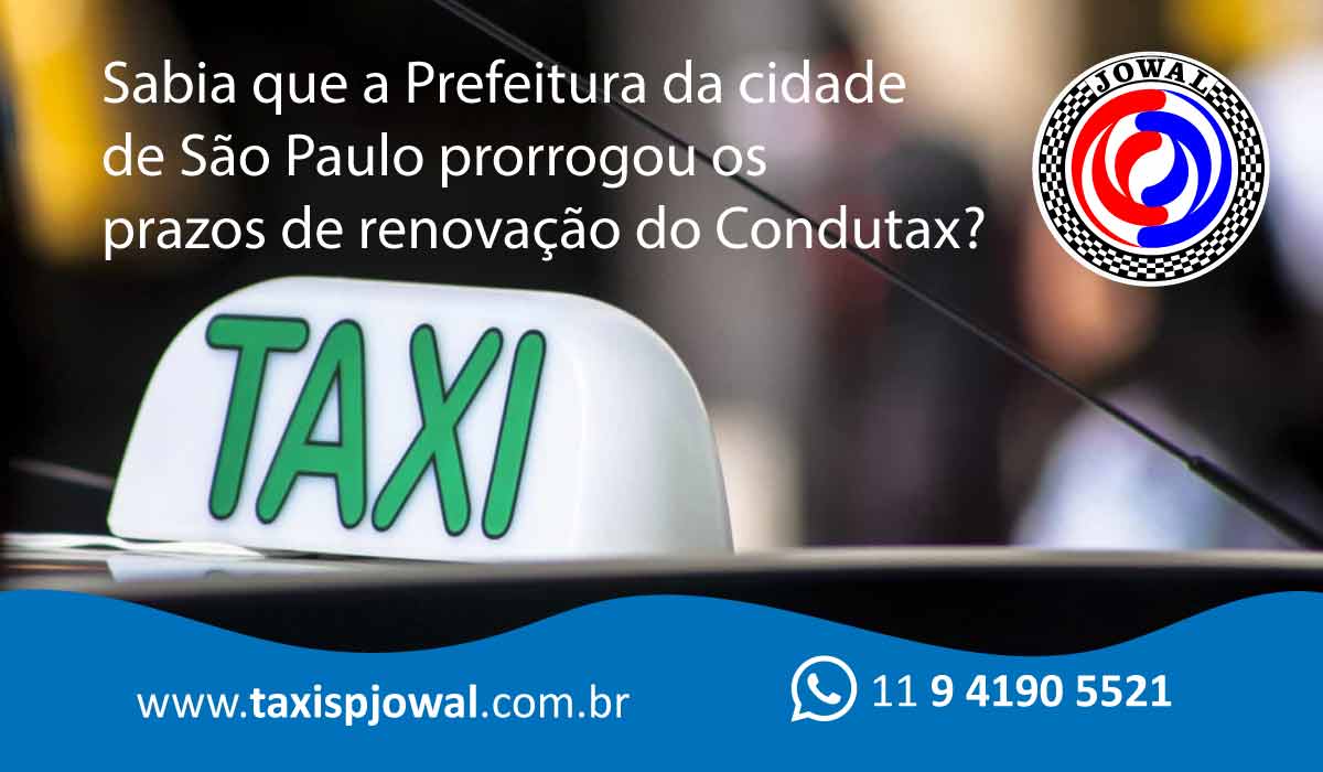 Sabia que a Prefeitura da cidade de São Paulo prorrogou os prazos de renovação do Condutax? 