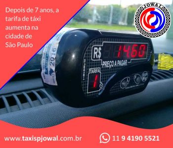 Depois de 7 anos, a tarifa de táxi aumenta na cidade de São Paulo