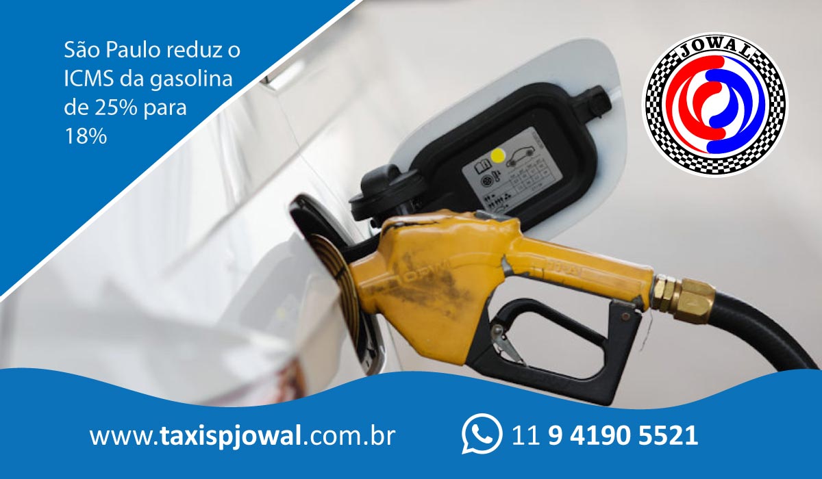 São Paulo reduz o ICMS da gasolina de 25% para 18% 